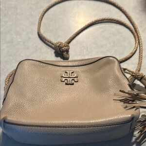 Tory Burch Tan Crossbody Bag with Structured Design